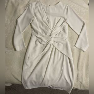 Dress the Population Long Sleeve Stretch Crepe Twist Dress